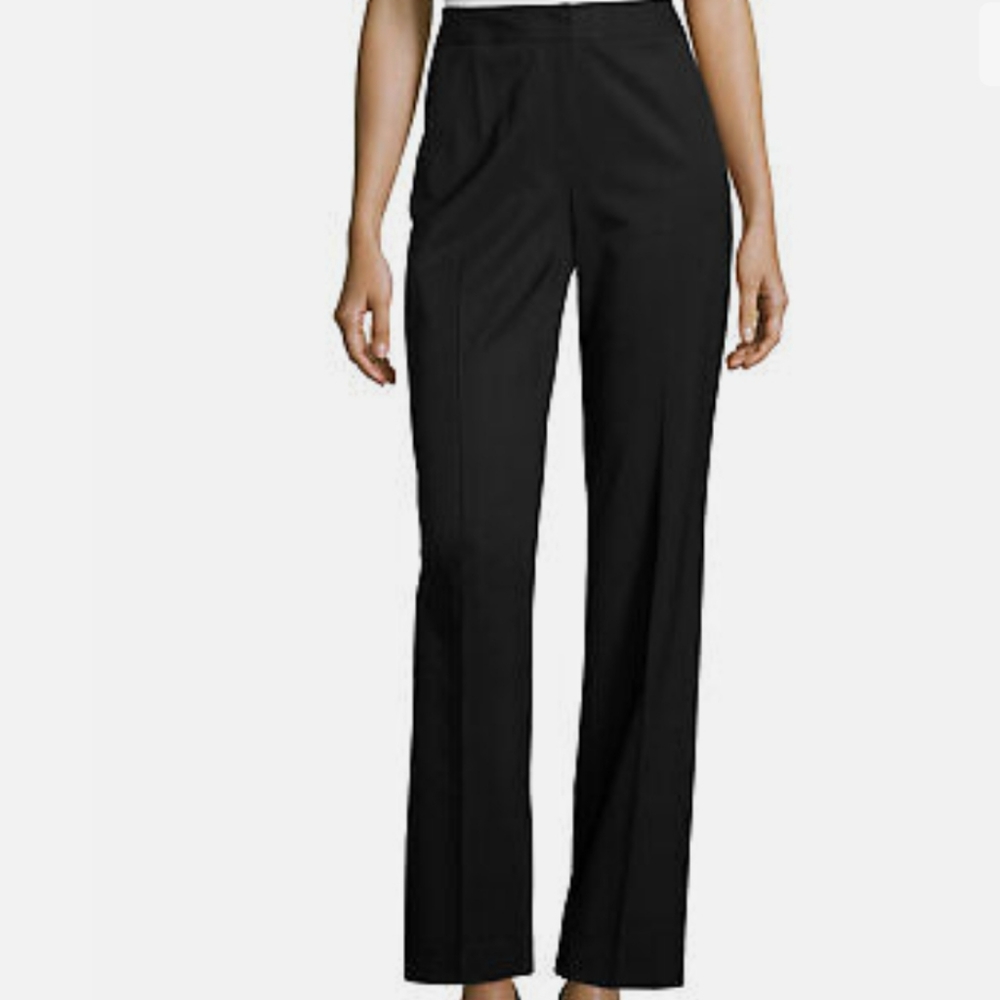 Lafayette 148 "Menswear" Stretch-Wool Pants in Black Sz 14